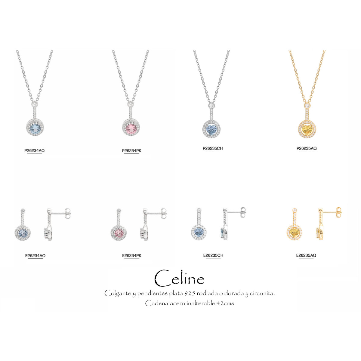 COLEC 4 PEND. 4 COLLA PLATA ACERO CELINE