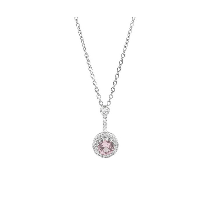 (CELINE) COLGANTE PLATA ACERO ROSA 42CMS