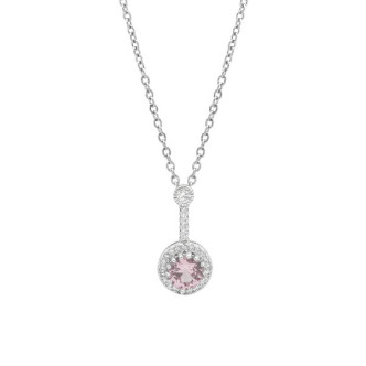 (CELINE) COLGANTE PLATA ACERO ROSA 42CMS