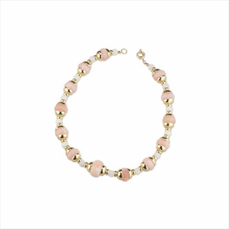 COLLAR BRONCE BAÑO ORO ROSA BLANCO 48CMS