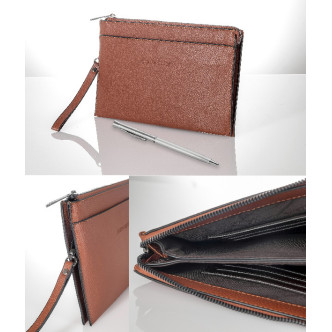 BOLSO P.CARDIN MARRON+BOLIGRAFO