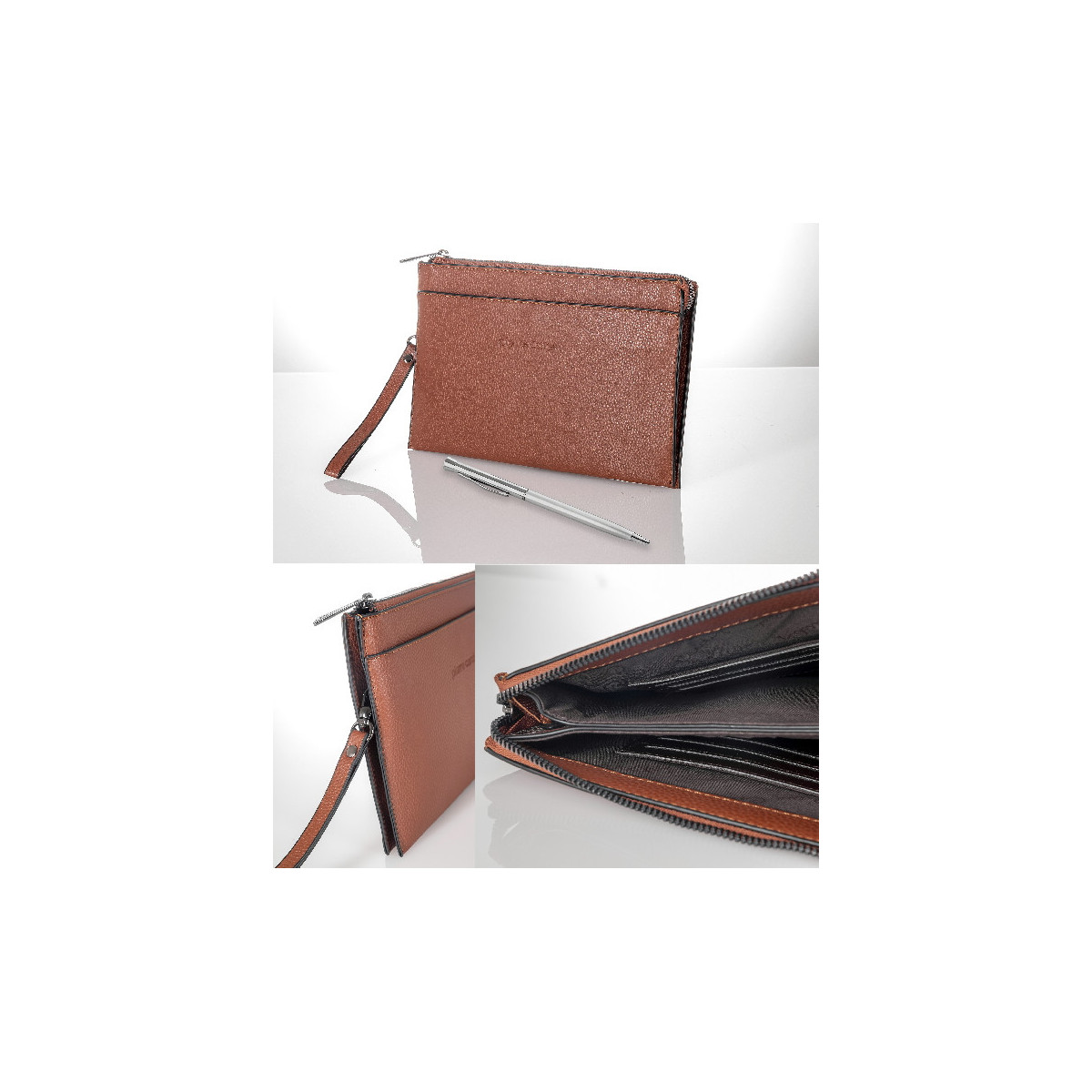 BOLSO P.CARDIN MARRON+BOLIGRAFO