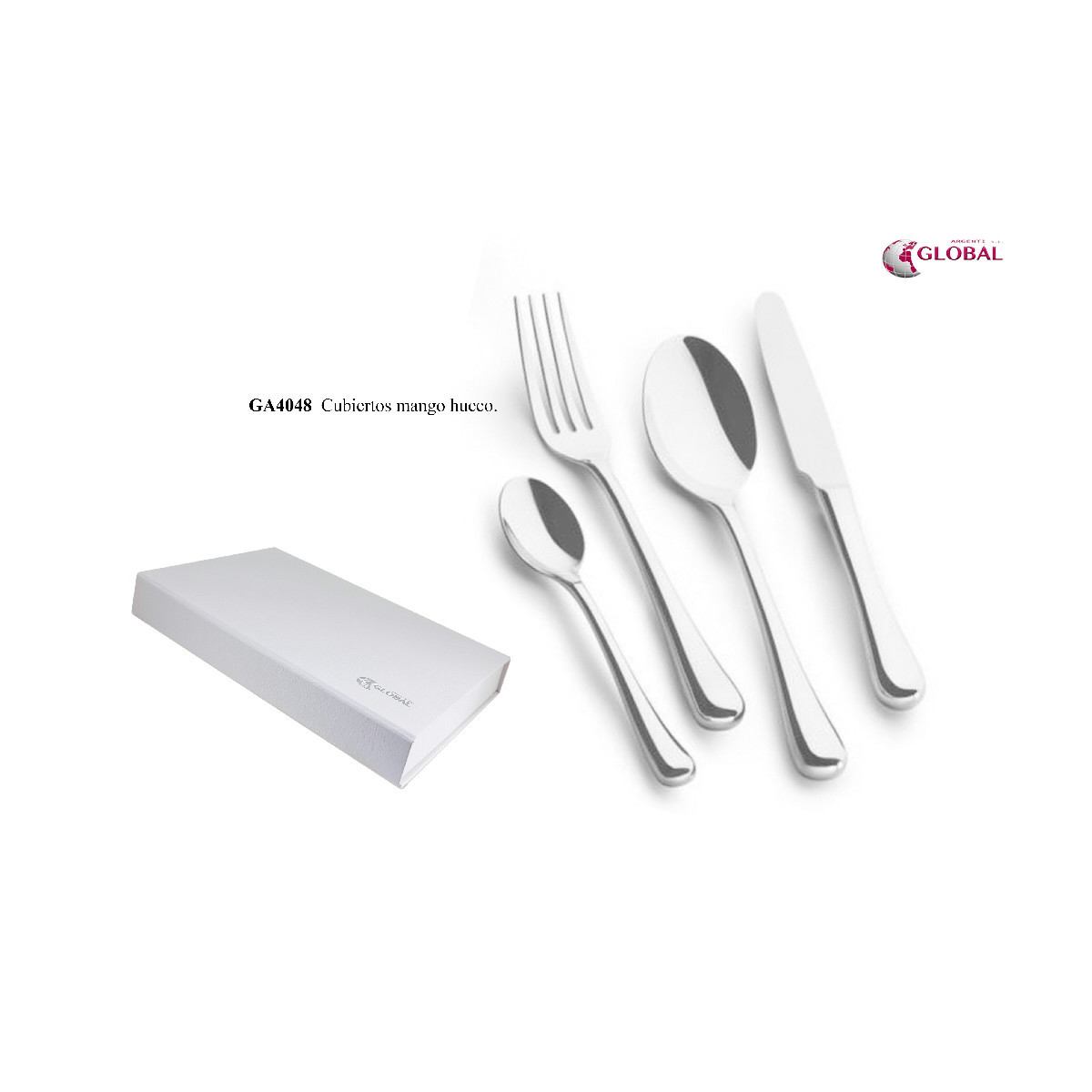 SET 4 CUBIERTOS CADETE ACERO MANGO HUECO