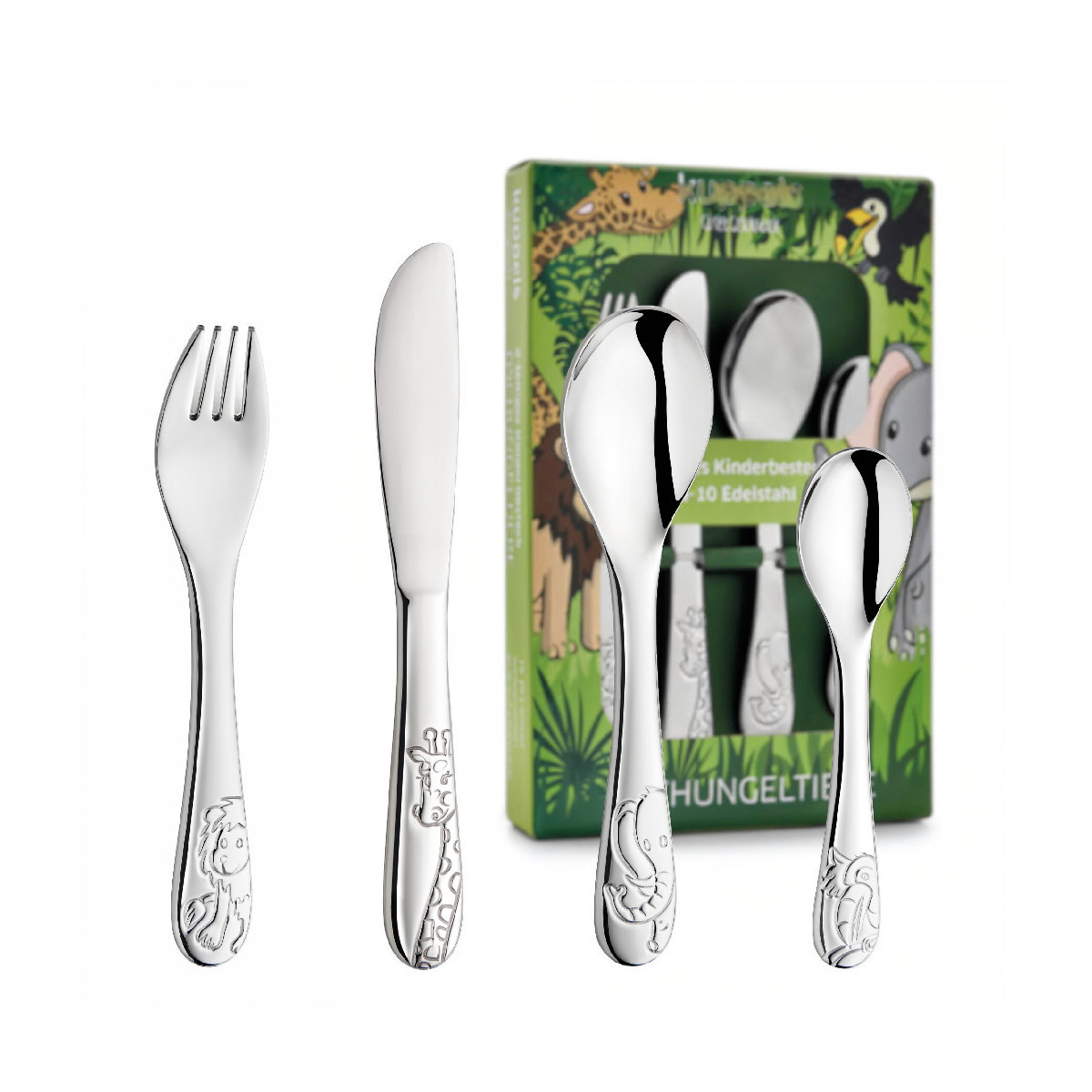 SET 4 CUBIERTOS ANIMALES JUNGLA