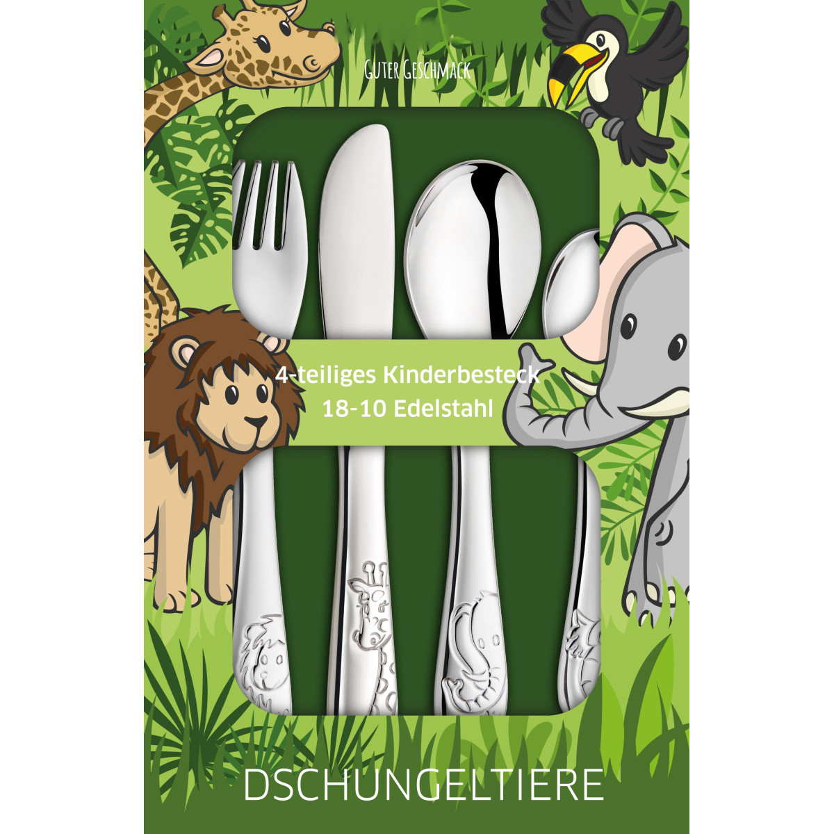 SET 4 CUBIERTOS ANIMALES JUNGLA