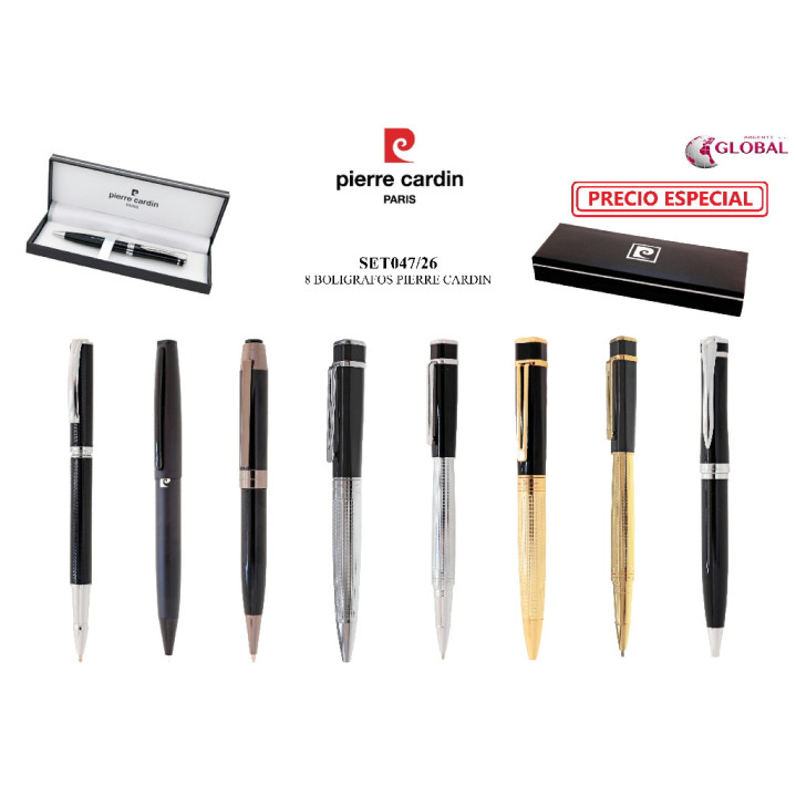 SET 8 BOLIGRAFOS PIERRE CARDIN