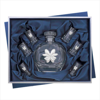 ESTUCHE BOTELLA + 6 CHUPITOS ADORNO