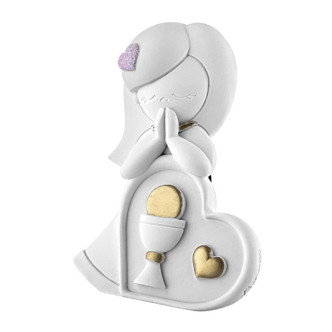 ADORNO NIÑA COMUNION DORADO 11X8CMS