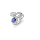 ANILLO FLOR AZUL PLATA 925 M16 ANILLO FLOR AZUL PLATA 925 M16