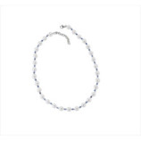 COLLAR BRONCE PERLA Y CRISTAL AZUL 45+5CMS