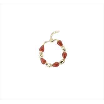 PULSERA BRONCE DORADO P.CORAL 20+6CMS