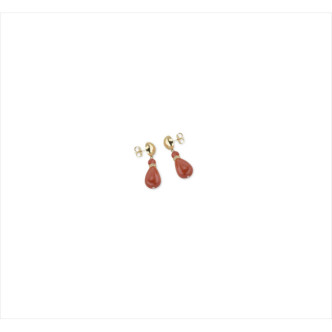 PENDIENTES BRONCE DORADO P.CORAL 4,5CMS DIAM.