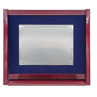 CAJA MADERA 25X22 PLACA ALUMIN. PL. 16X12