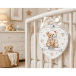 MEDALLON OSO MADERA LAZO BEIGE 13X15