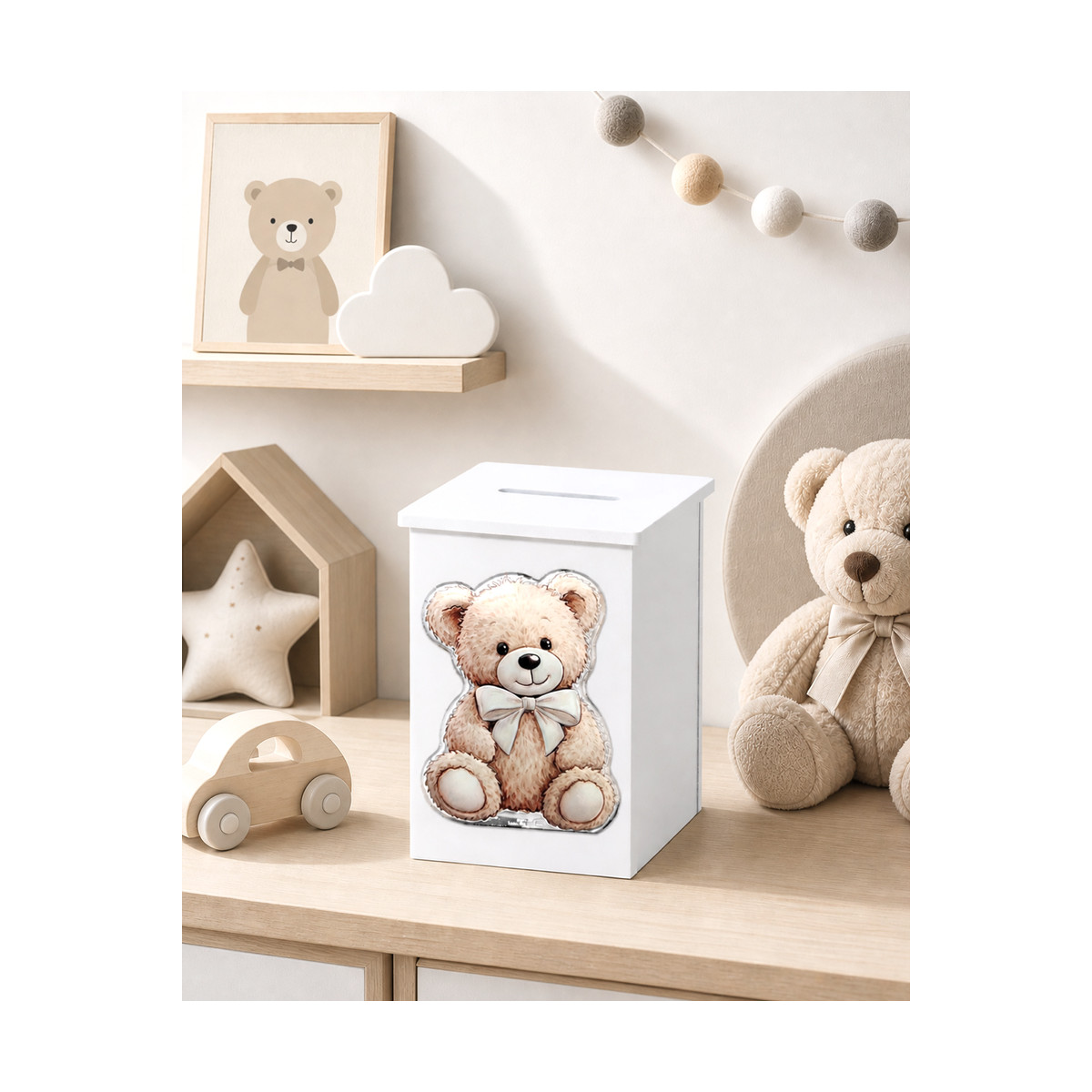 HUCHA BLANCA OSO 8X8X11,6CMS
