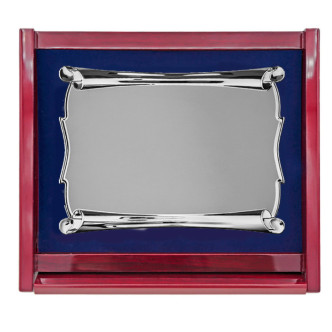 CAJA MADERA 25X22 PLACA ALUM. 16X12