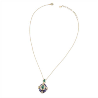 COLLAR BRONCE VERDE, ESMALTE CIRC. 42+6CMS