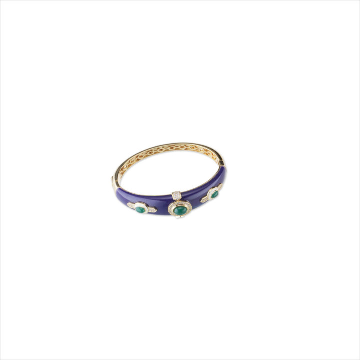 PULSERA BRONCE VERDE, ESMALTE, CIRC. 7CMS