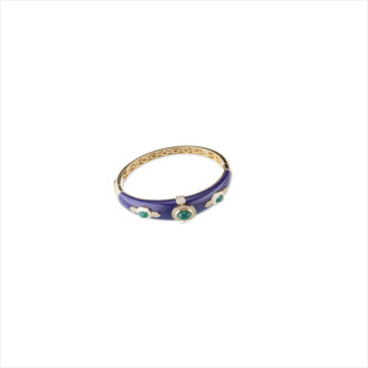 PULSERA BRONCE VERDE, ESMALTE, CIRC. 7CMS