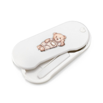 SET CUBIERTOS PLASTICO OSO CUADROS BLANCO