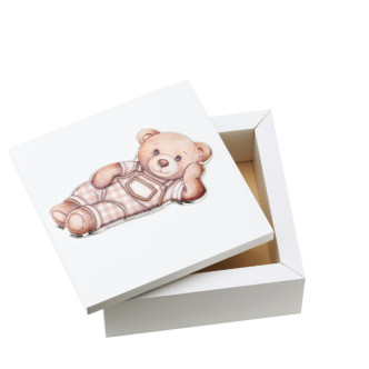 CAJA DIENTES OSO CUADROS BLANCA