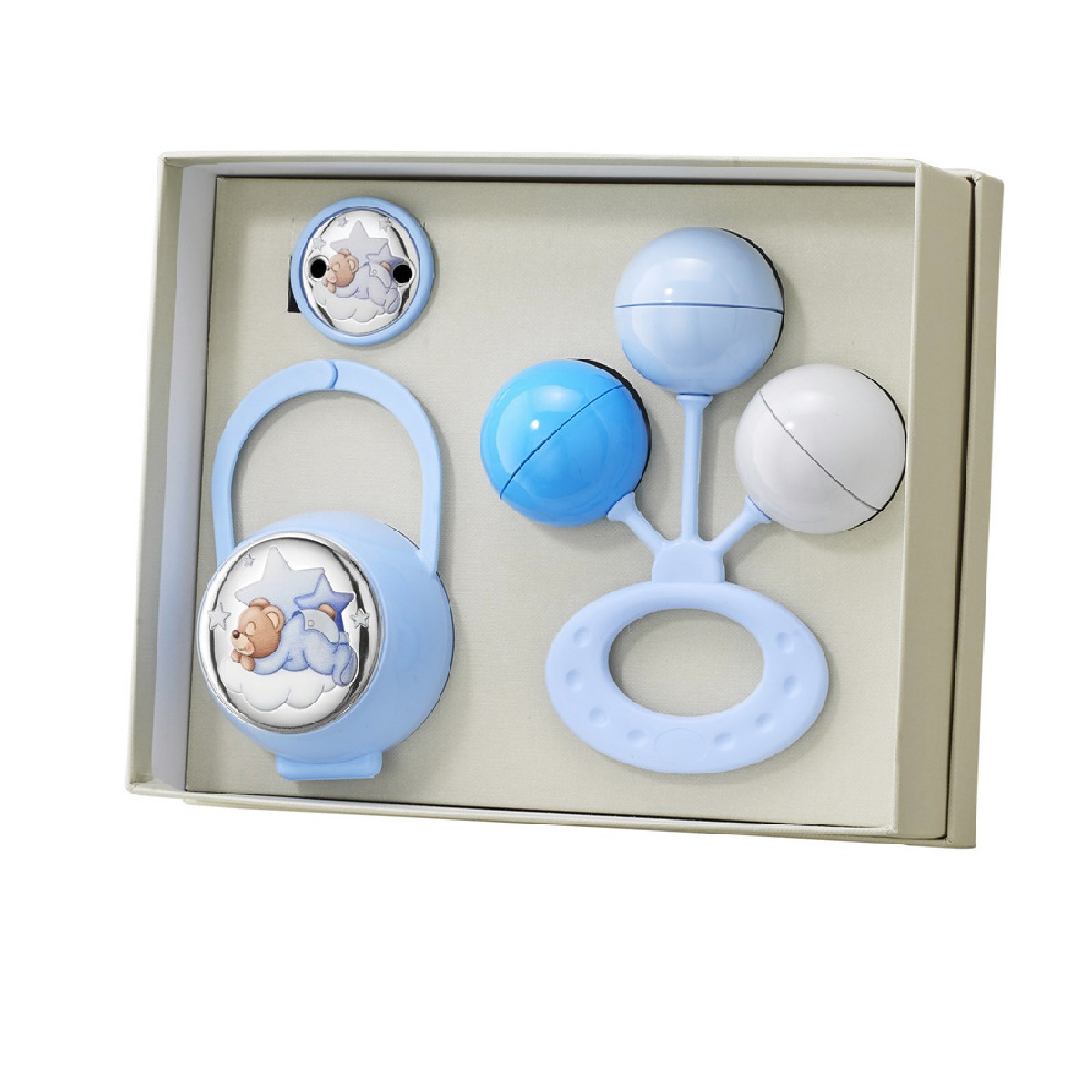 SET PINZA+PORTACH+SONAJERO OSO NUBE